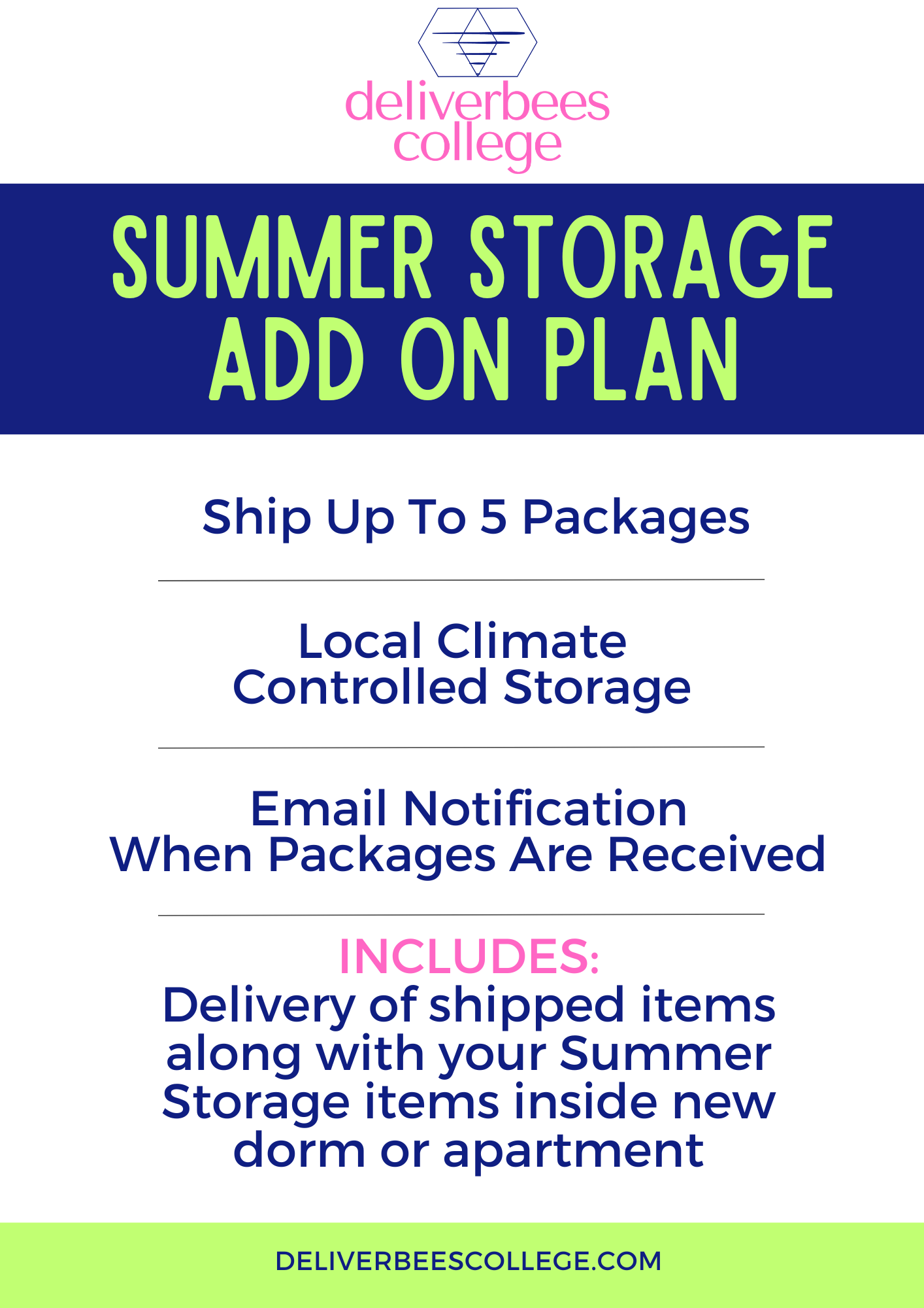 Summer Storage Ship & Store Add On Plan - 5 Packages